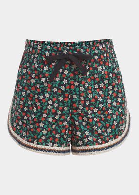 Girl's Lily & Strawberry-Print Shorts, Size 2-12