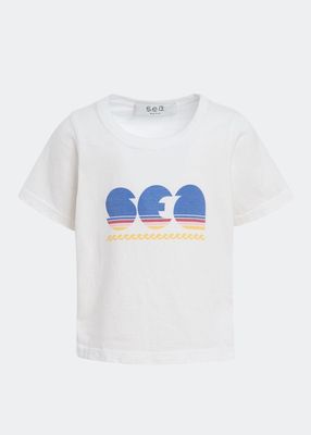 Girl's Logo Wave-Print T-Shirt, Size 2-12