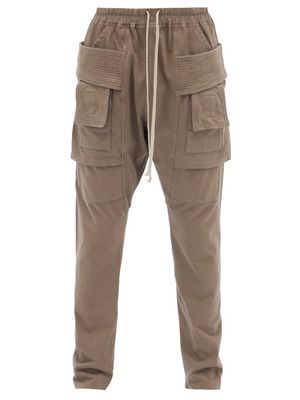 Rick Owens Drkshdw - Cargo-pocket Cotton-jersey Trousers - Mens - Grey