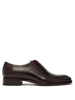 Christian Louboutin - Corteo Leather Oxford Shoes - Mens - Dark Brown