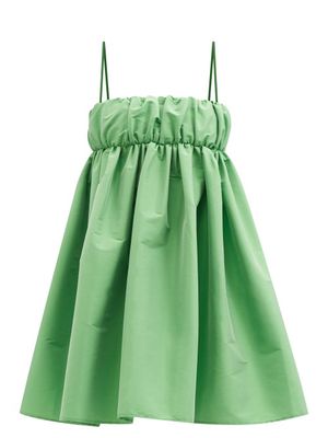 Bernadette - Birgit Gathered Taffeta Mini Dress - Womens - Green
