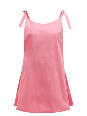 Bernadette - Ruby Tie-fastening Straps Taffeta Dress - Womens - Pink