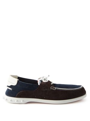 Christian Louboutin - Geromoc Suede Loafers - Mens - Navy