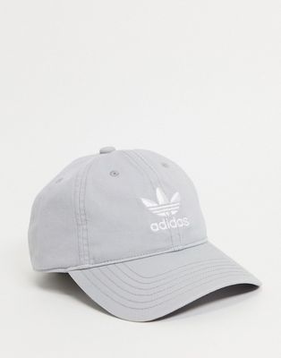 adidas Originals small logo adjustable cap in gray-Grey