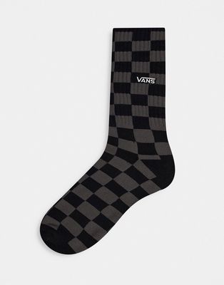 Vans crew socks in gray checkerboard