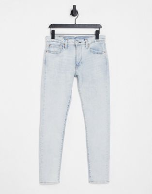 Levi's skinny taper fit jeans in stockholm flex stretch super light bleach wash-Blues