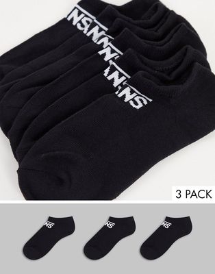 Vans 3 pack kick sport socks in black