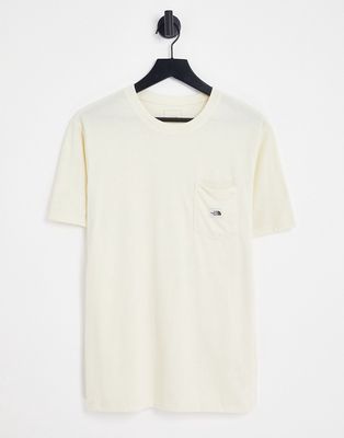The North Face Heritage patch pocket t-shirt in cream-Gray