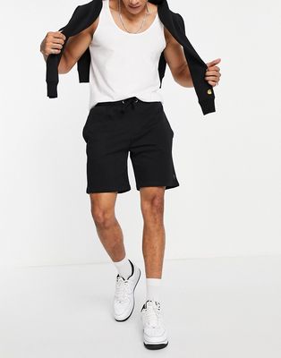 French Connection jersey shorts in black