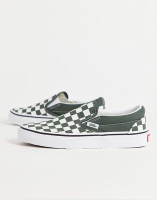 Vans Classic Slip-On Checkerboard sneakers in green