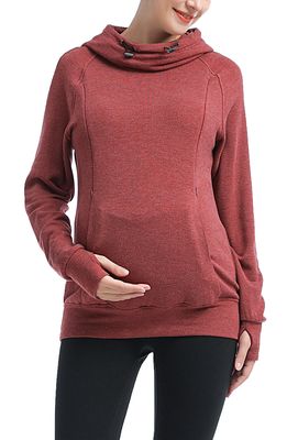 Kimi and Kai Posie Active Maternity/Nursing Hoodie in Crushed Berry