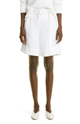 Co Pleated Belted Shorts in White
