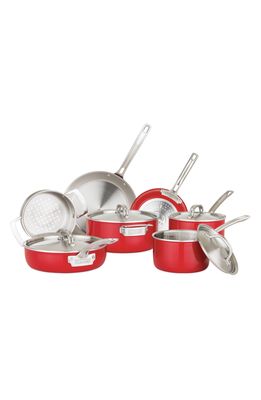 Viking 2-Ply 11-Piece Cookware Set in Red