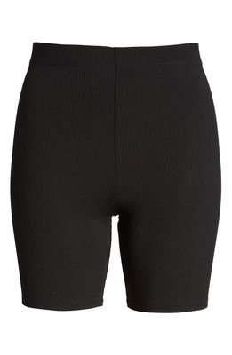 TOPSHOP Women's Skinny Rib Shorts in Black