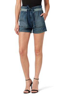 Hudson Jeans Belted Paperbag Waist Denim Shorts in Heatwave