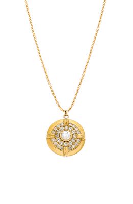 Sethi Couture Nora Diamond Medallion Pendant Necklace in Yellow Gold