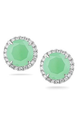 Dana Rebecca Designs Anna Beth Chrysoprase & Diamond Earrings in 14Kw Wg