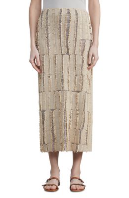 Lafayette 148 New York Cotton Blend Fil Coupe Midi Skirt in Parchment