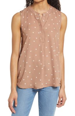 GIBSONLOOK Floral Print Blouse in Mocha Floral