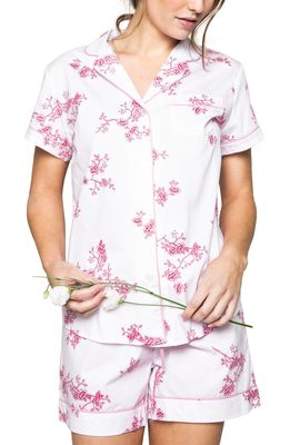 Petite Plume English Rose Short Pajamas in White