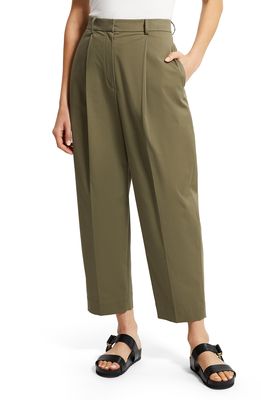 Theory Carrot Stretch Cotton Trousers in Willow