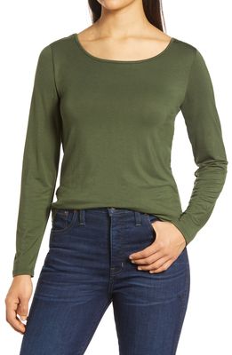 Loveappella Twist Back Top in Olive