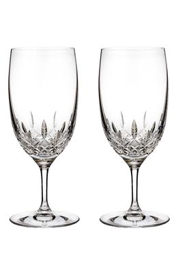 Waterford Lismore Essence Set of 2 Lead Crystal Water Glasses in Clear