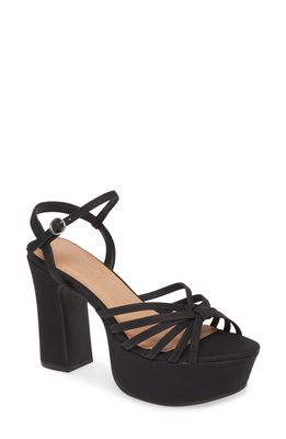 Chinese Laundry Doll Strappy Platform Sandal in Black Nubuck Leather