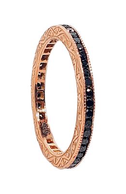 Sethi Couture Channel Set Diamond Ring in Rose Gold/Black Diamond