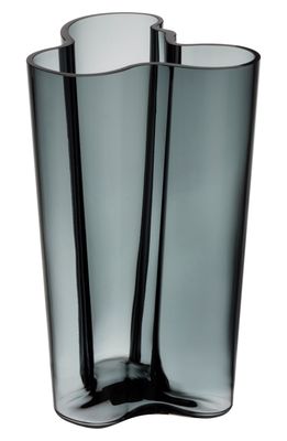 Iittala Alvar Aalto Finlandia Crystal Vase in Dark Grey