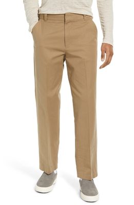 Vince Relaxed Cotton Blend Trousers in Iron Woods