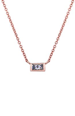 Sethi Couture Petite Baguette Diamond Necklace in Rose Gold