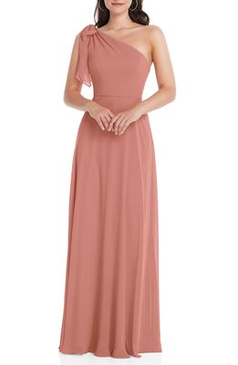 After Six One-Shoulder Evening Gown in Desert Rose