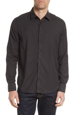 Stone Rose Men's Stretch Button-Up Shirt in Black