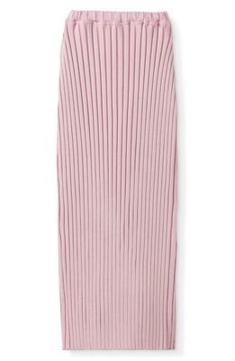 St. John Collection Rib Knit Midi Skirt in Pink Multi
