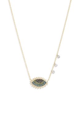 Meira T Evil Eye Diamond Pendant Necklace in Yellow Gold