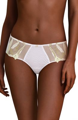 Chantelle Lingerie Montaigne Hipster Panties in White/Yellow Bicolor