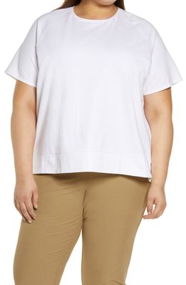 Eileen Fisher Raglan Sleeve Organic Cotton Blend T-Shirt in White