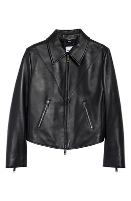 Burberry Rhode Lambskin Leather Jacket in Black