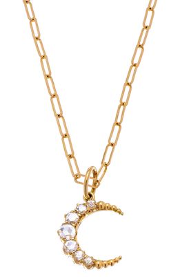 Sethi Couture Crescent Diamond Pendant in Yellow