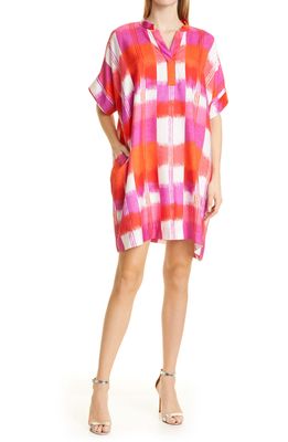 Natori Boro Cotton & Silk Dress in Coral Multi