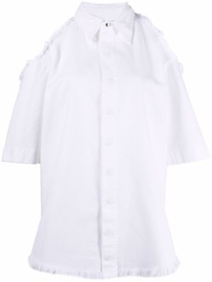 Marques'Almeida cut-out half-sleeved shirt - White