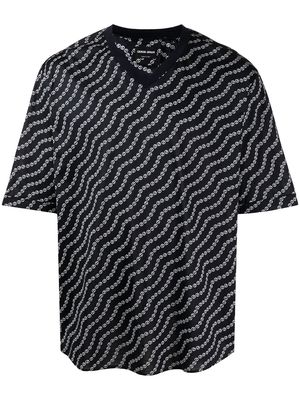 Giorgio Armani monogram-print cotton T-Shirt - Blue