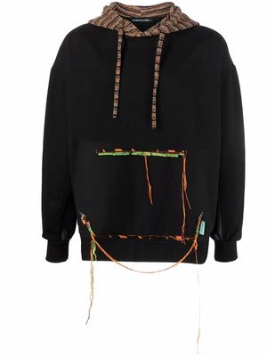 Andersson Bell contrast-fabric drawstring hoodie - Black