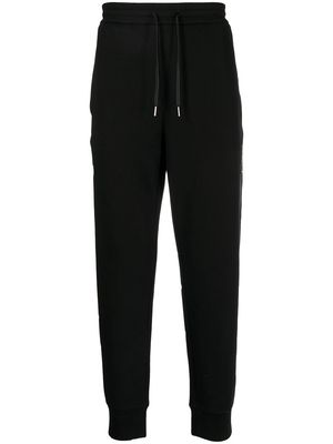 Emporio Armani patch-detail cotton track pants - Black