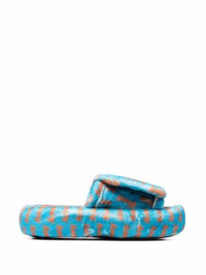 Natasha Zinko front touch-strap slides - Blue