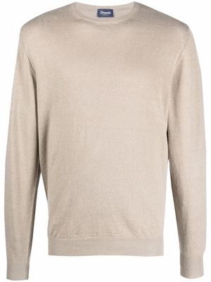 Drumohr fine-knit ribbed-trim jumper - Neutrals