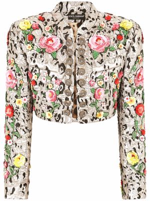 Dolce & Gabbana embellished cropped jacket - Multicolour