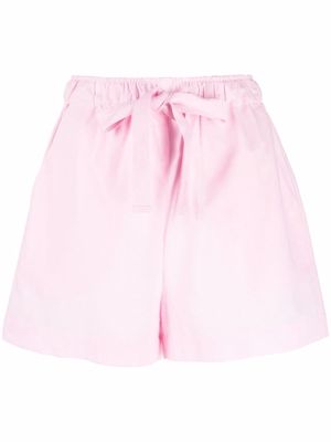 Semicouture drawstring cotton short shorts - Pink