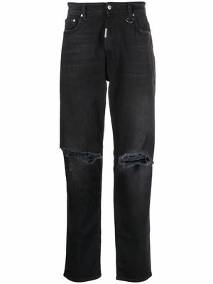 Represent ripped-detail jeans - Black